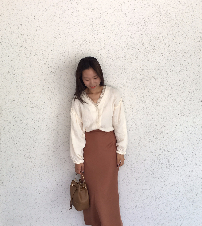 NEW FASHION LADY GIRL Blouse Fall lace ruffle puff