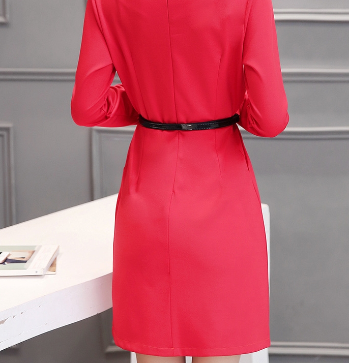 B10156 Autumn Chiffon Dress Elegant One Piece Work