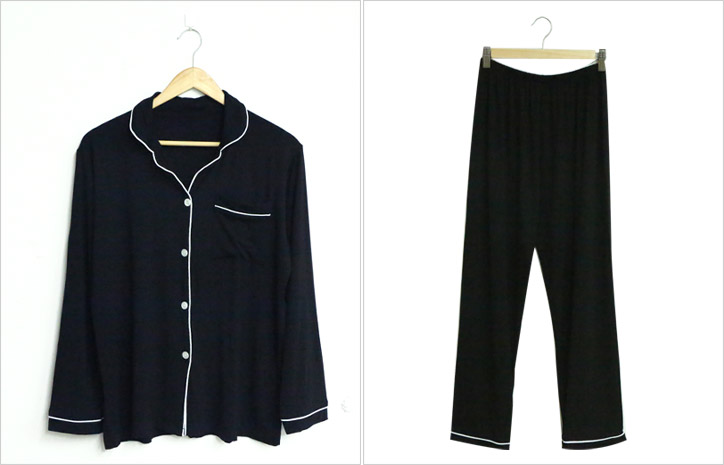 New Long-sleeved pajamas set plain pajamas fall pa