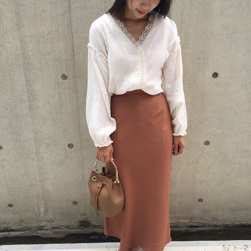 NEW FASHION LADY GIRL Blouse Fall lace ruffle puff