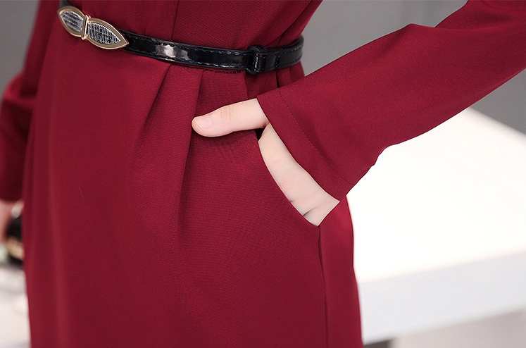 B10156 Autumn Chiffon Dress Elegant One Piece Work