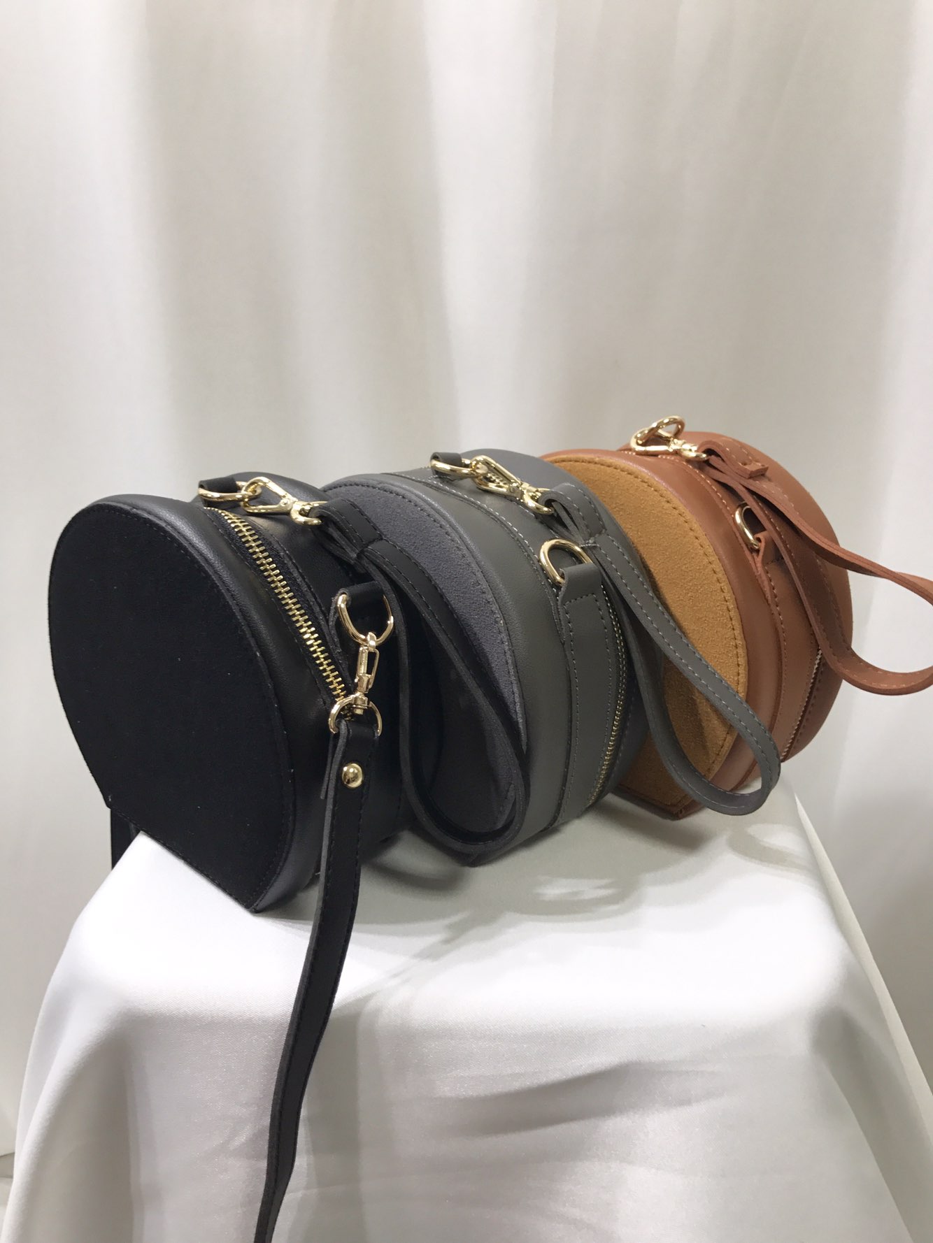 New Tambourine Round Mini Cross Back Clutch Back T