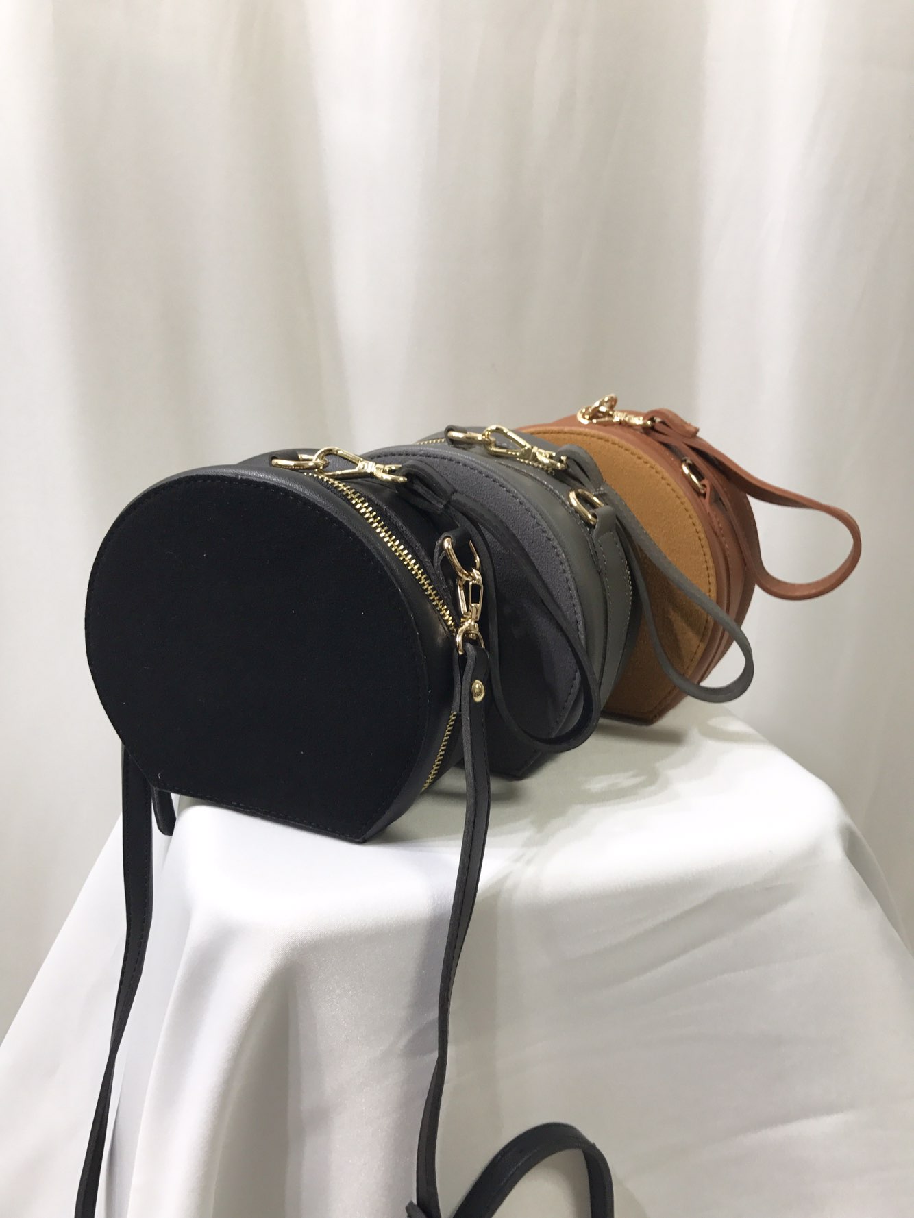 New Tambourine Round Mini Cross Back Clutch Back T