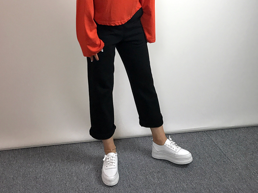 Plain 8800 Basic Crop Long Sleeve Tee 6color Holly