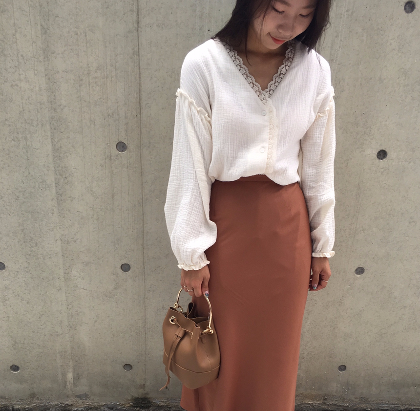 NEW FASHION LADY GIRL Blouse Fall lace ruffle puff