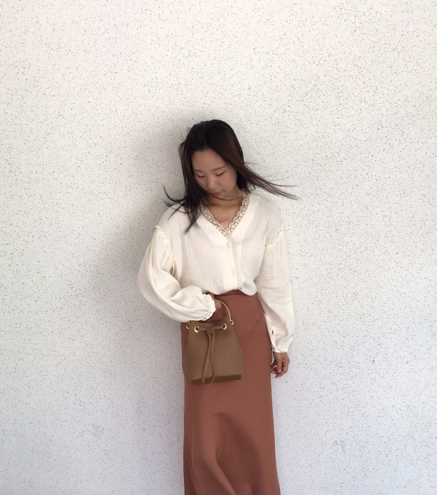 NEW FASHION LADY GIRL Blouse Fall lace ruffle puff