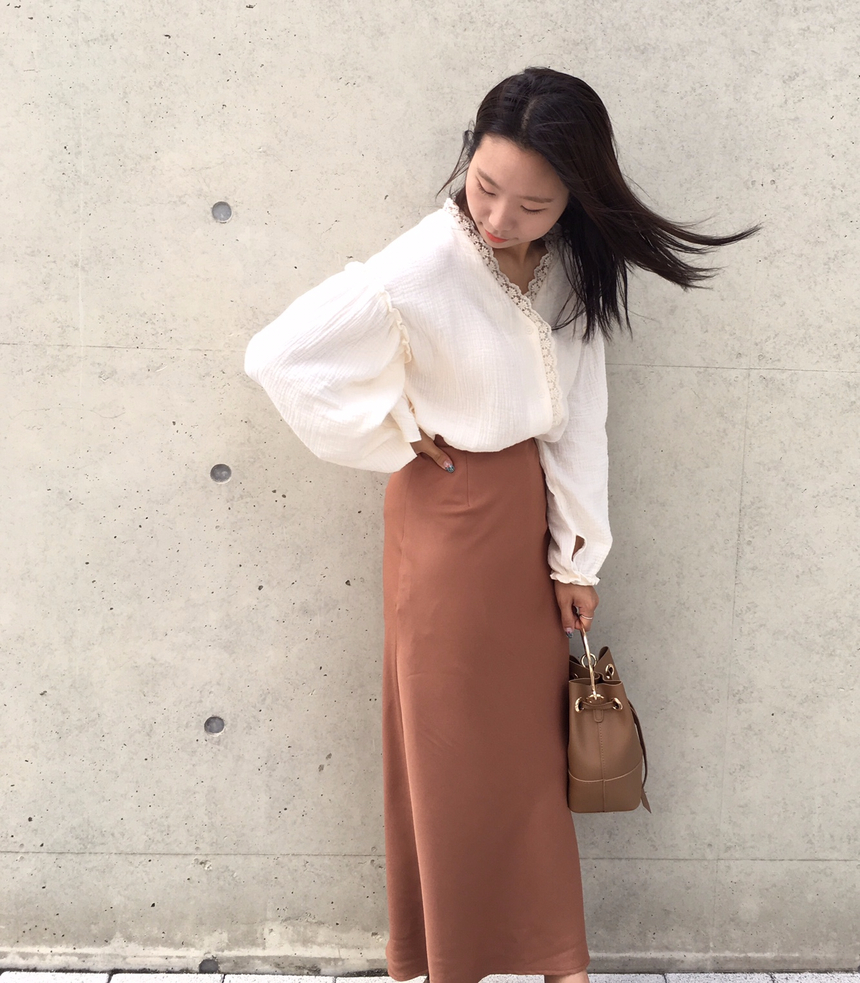 NEW FASHION LADY GIRL Blouse Fall lace ruffle puff