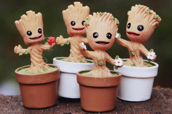 IM Root Flower Pot Figures Car Ornamental Terrariu