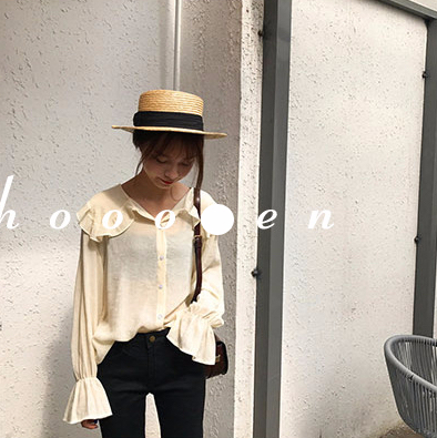 Women Blouses Sleeveless ruffle black white check 