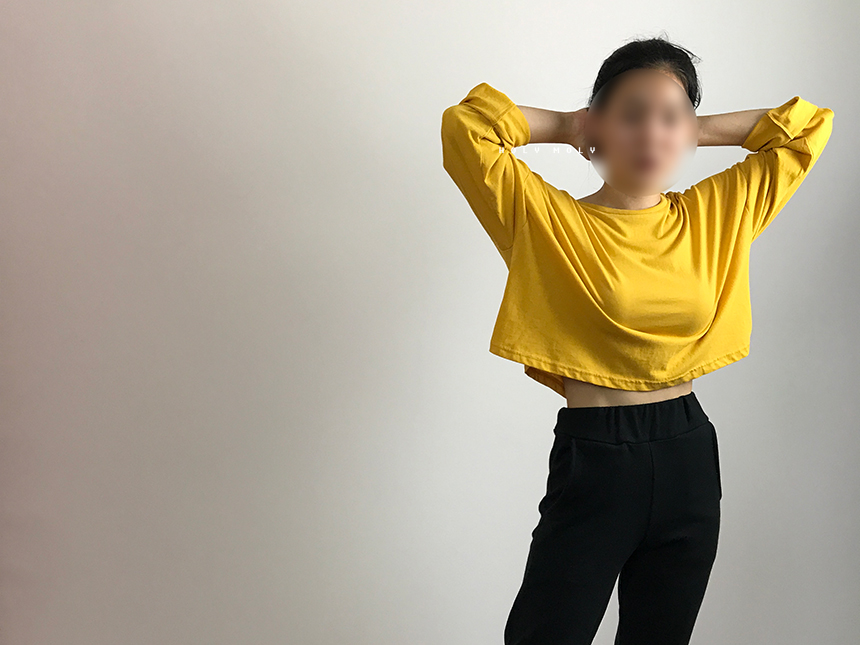 Plain 8800 Basic Crop Long Sleeve Tee 6color Holly