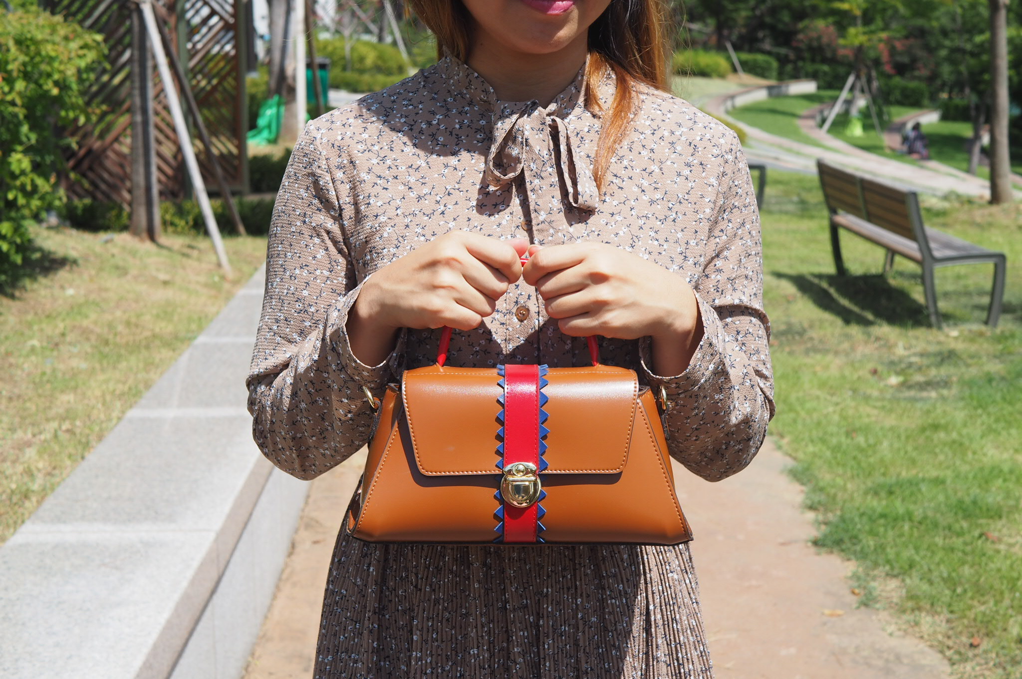 New Camel mini tote bag compelling bag Autumn vint