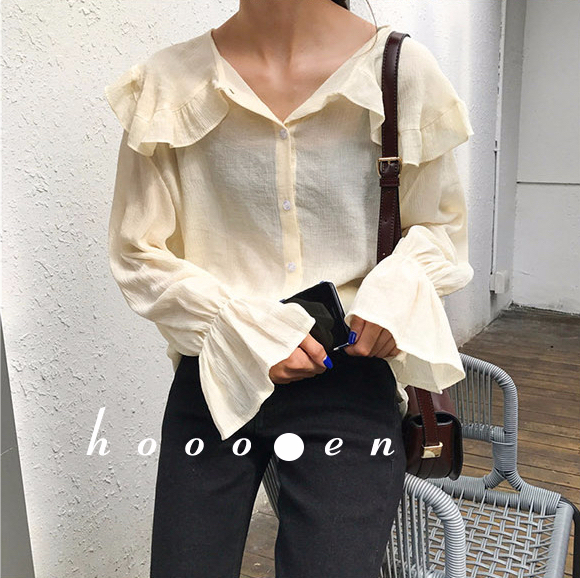 Women Blouses Sleeveless ruffle black white check 