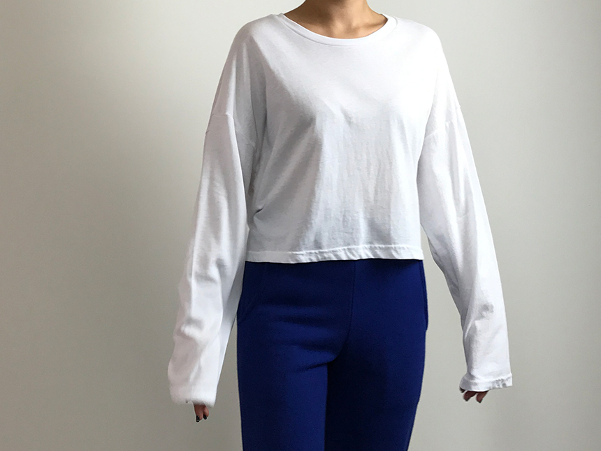 Plain 8800 Basic Crop Long Sleeve Tee 6color Holly
