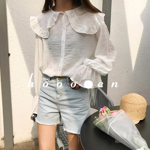 Women Blouses Sleeveless ruffle black white check 