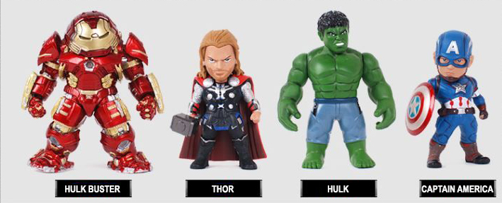 Ironman Avengers figure set car interior decoratio