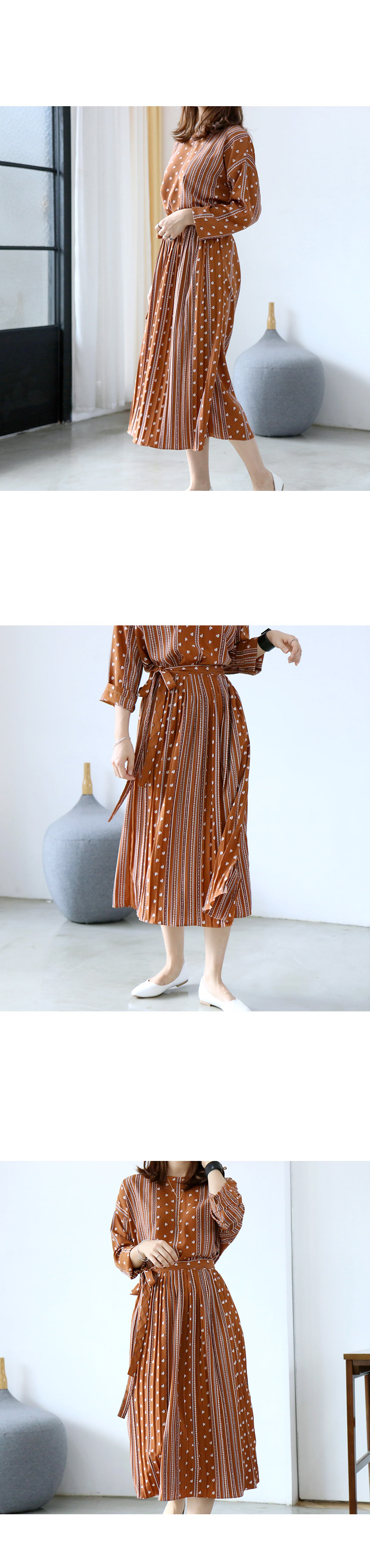 Pretty pleated wrinkled lap skirt Autumn-colored d
