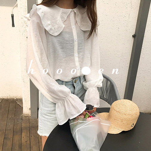 Women Blouses Sleeveless ruffle black white check 