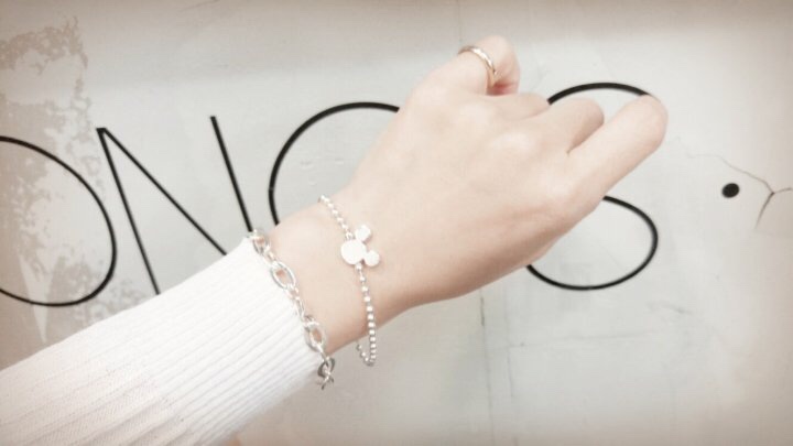 925silver Mickey Gundam line bracelet child availa