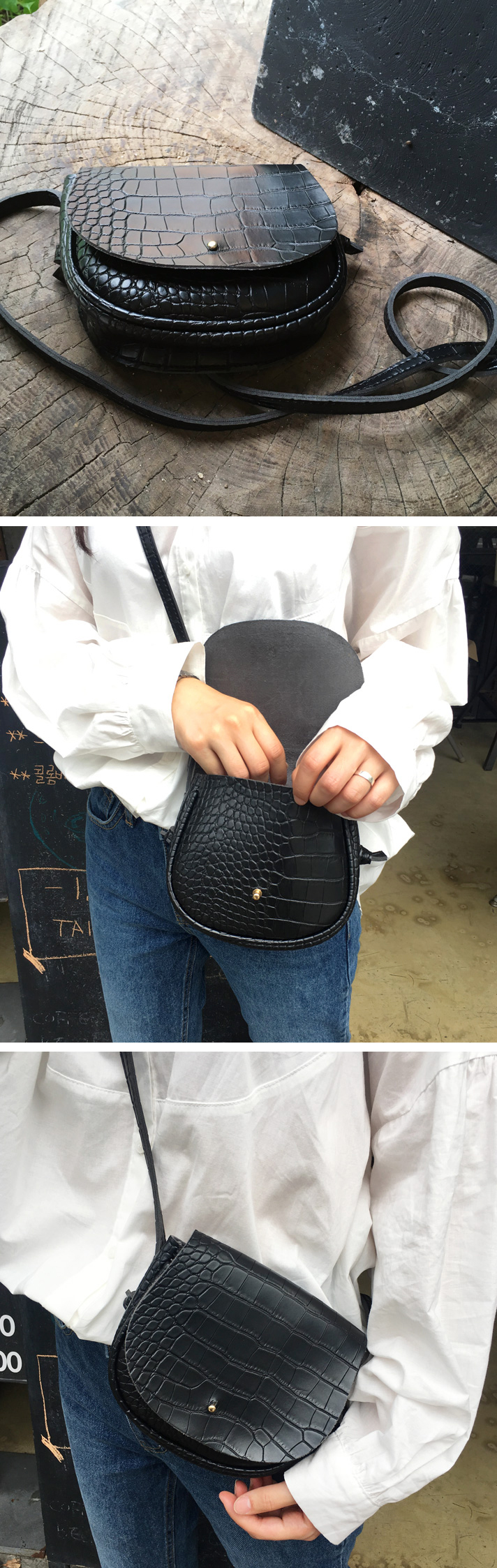 New Cracked Leather Mini Crossover Teenage Women D