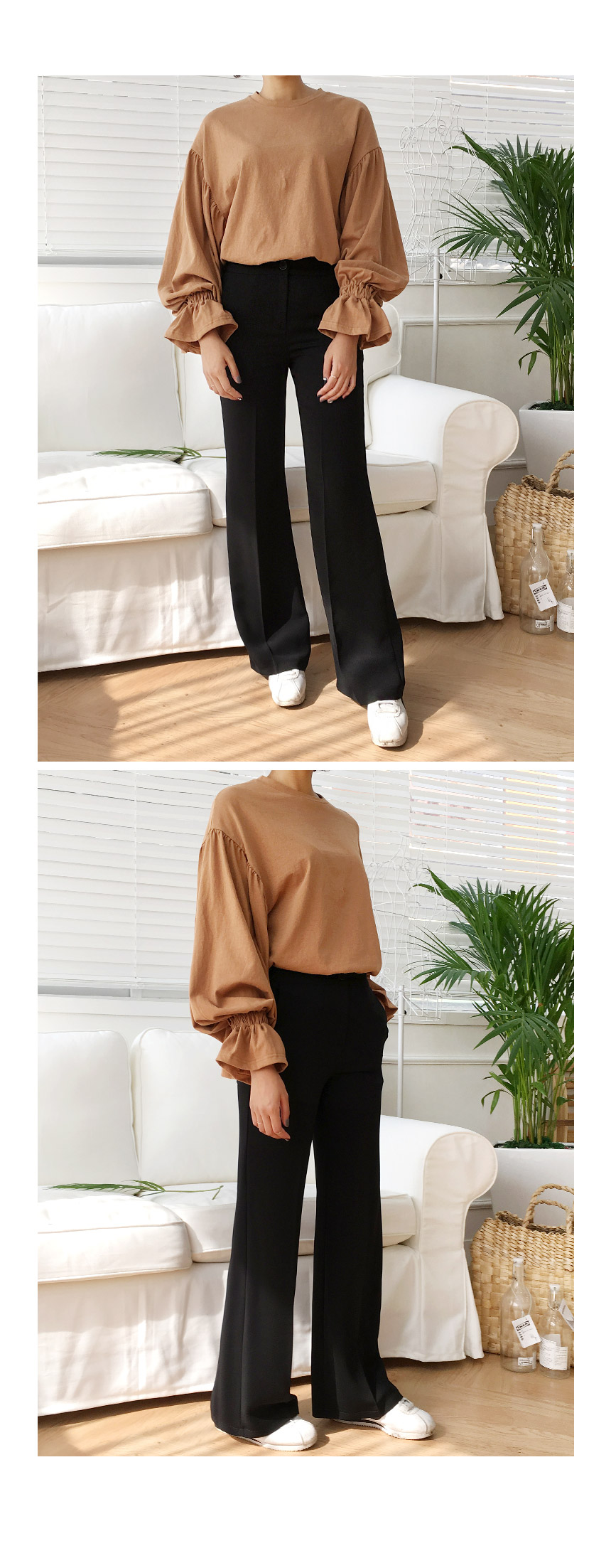 New Women's Pants Slim Wide Banding Long Slacks
