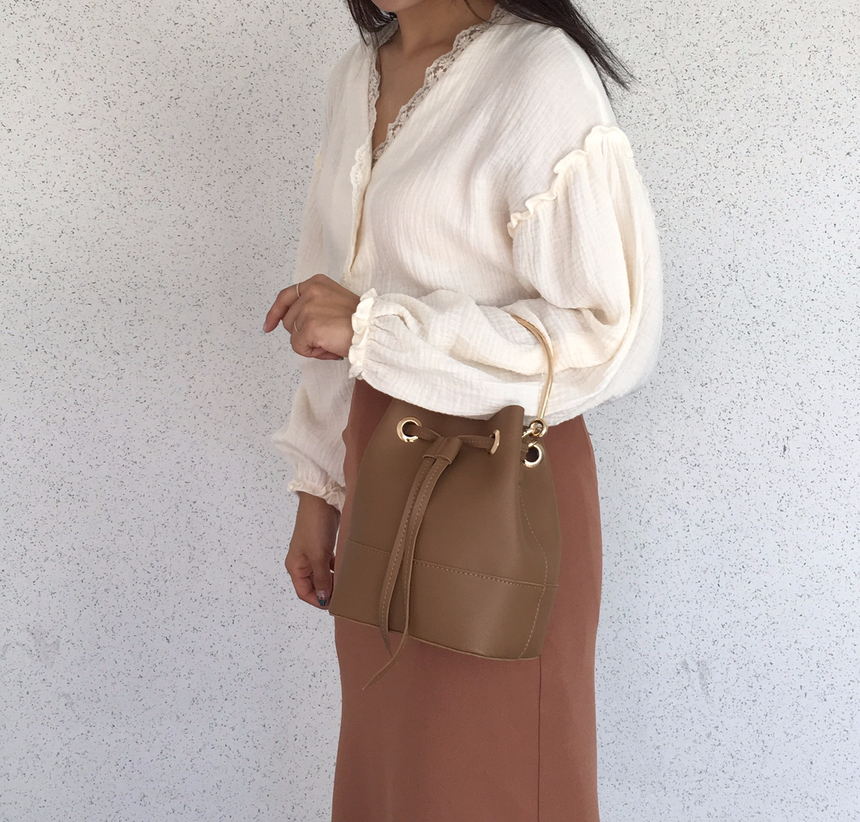 NEW FASHION LADY GIRL Blouse Fall lace ruffle puff