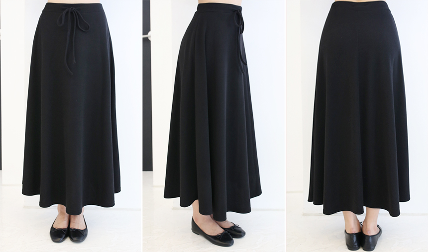 Dolce Ribbon Banding Skirt Flare Long Autumn Long 
