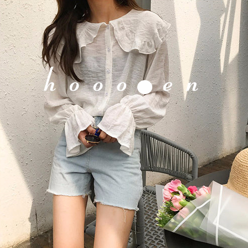 Women Blouses Sleeveless ruffle black white check 