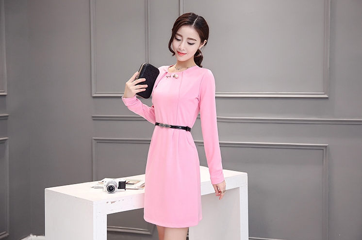 B10156 Autumn Chiffon Dress Elegant One Piece Work