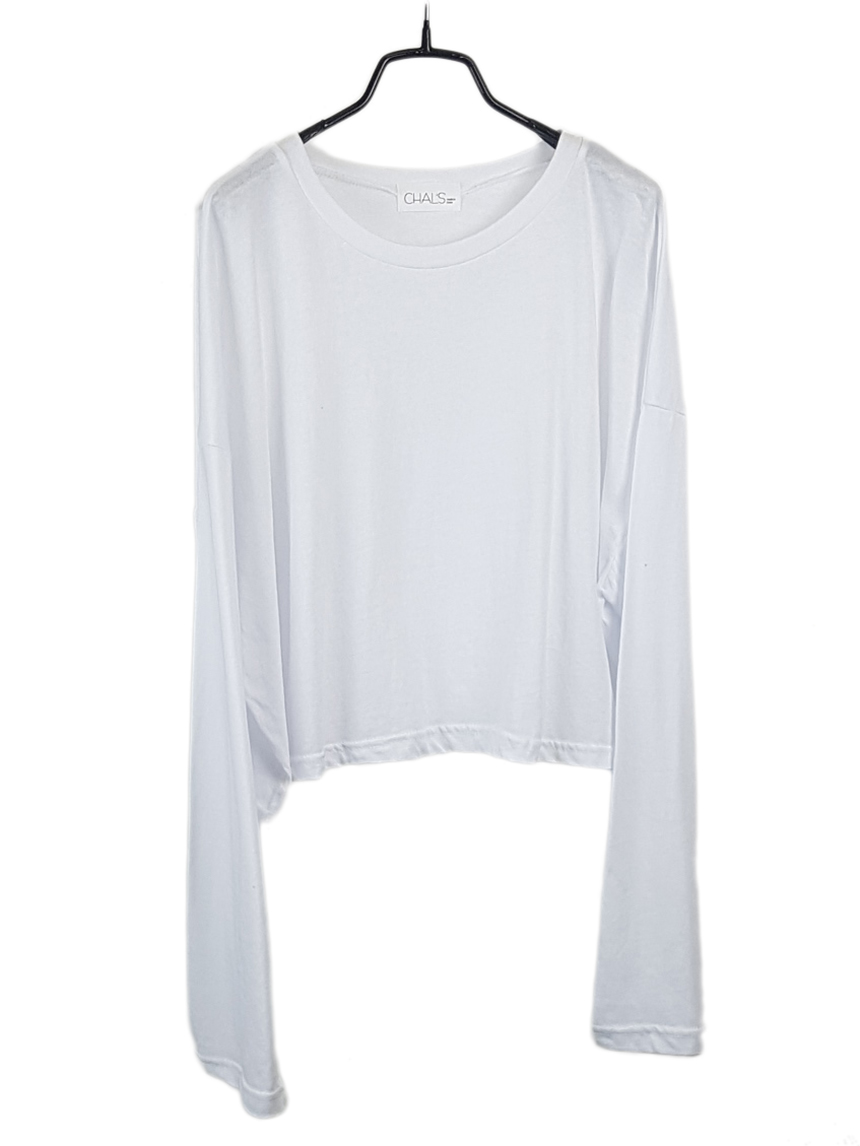 Plain 8800 Basic Crop Long Sleeve Tee 6color Holly