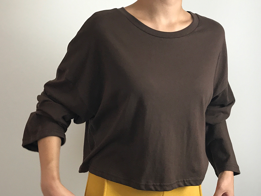 Plain 8800 Basic Crop Long Sleeve Tee 6color Holly