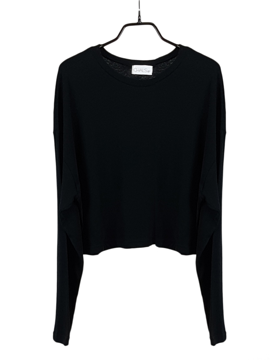 Plain 8800 Basic Crop Long Sleeve Tee 6color Holly