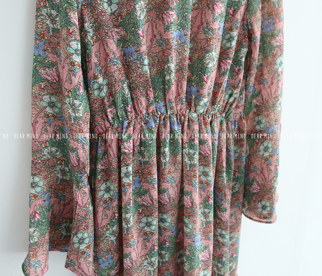 New Women Dress Flower Lap Long Dress 2color Flora