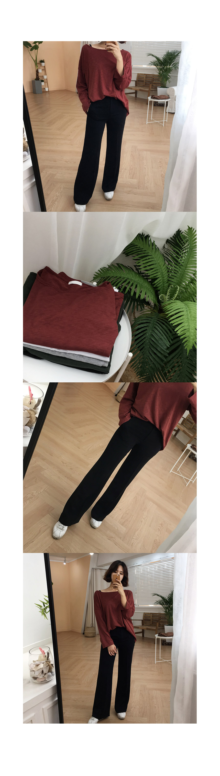 New Women's Pants Slim Wide Banding Long Slacks