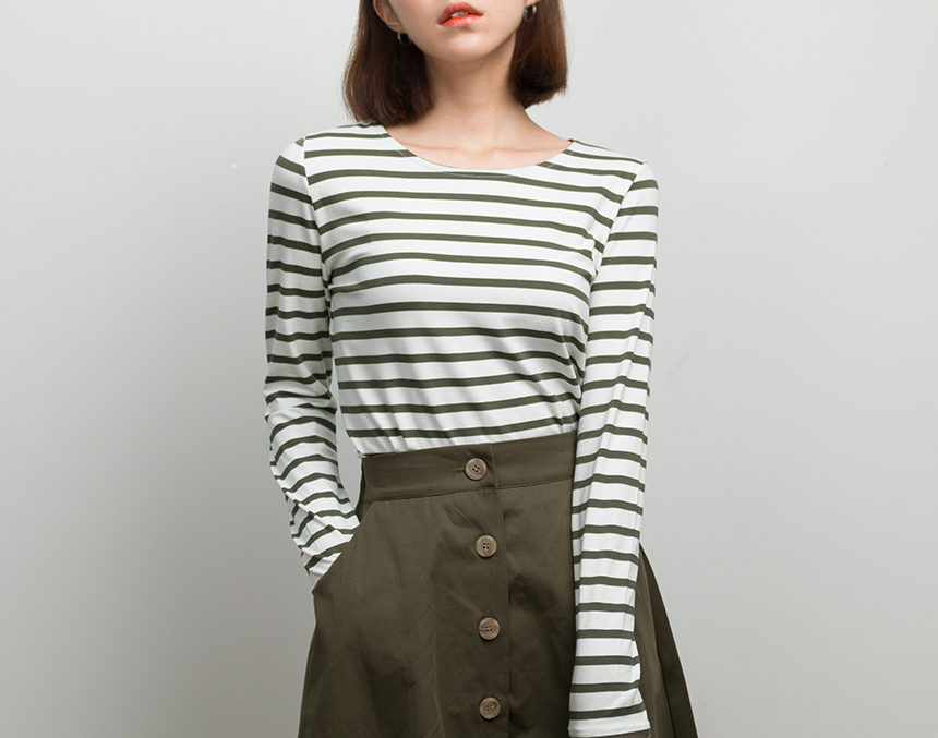 Basic Striped T-shirt 4 Color Petit Girl Tigari T-