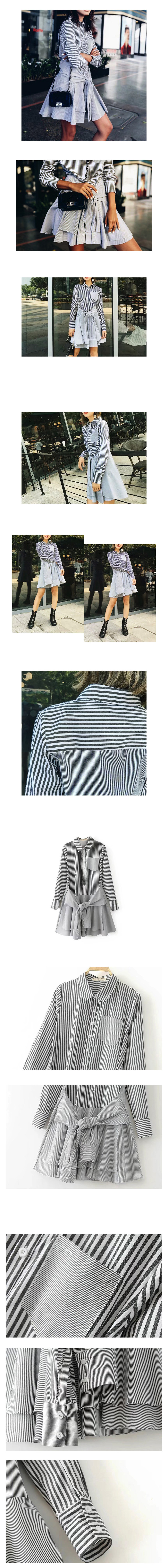 New Simple Striped Shirt Dress One-of-a-kind fashi