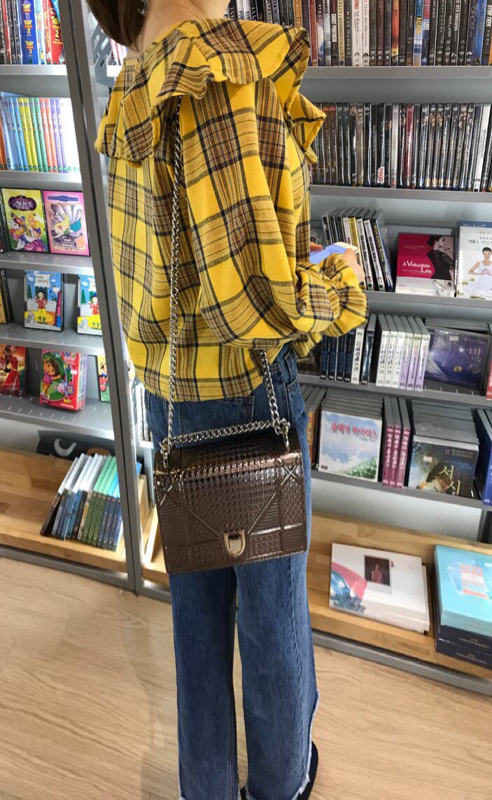 Women Blouses Mens check frilly blouse 2color Gull