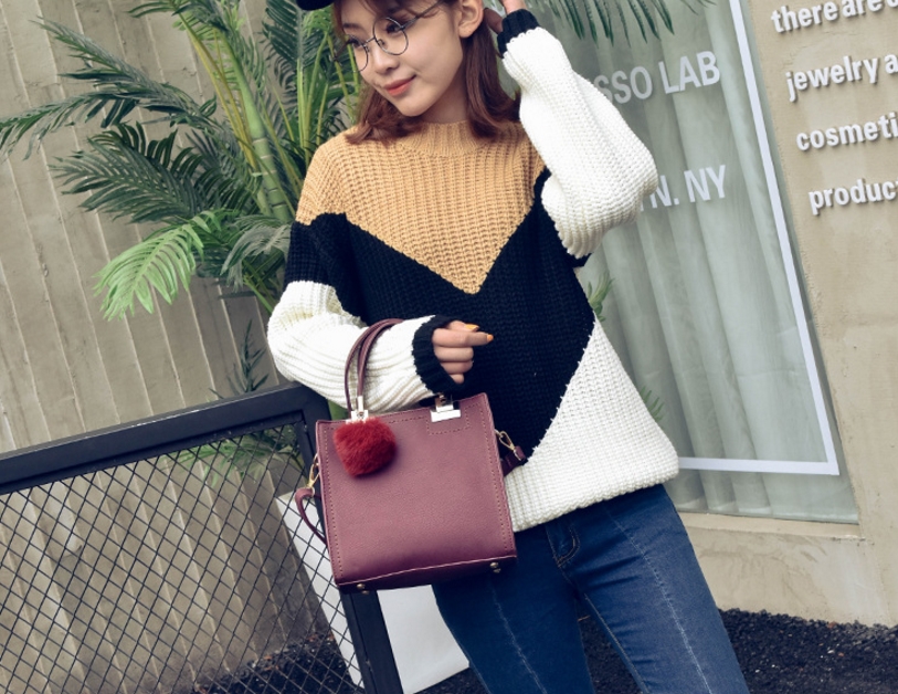 New Fur Decoration Cross Mini Handbag Women Bags W