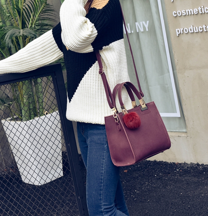 New Fur Decoration Cross Mini Handbag Women Bags W