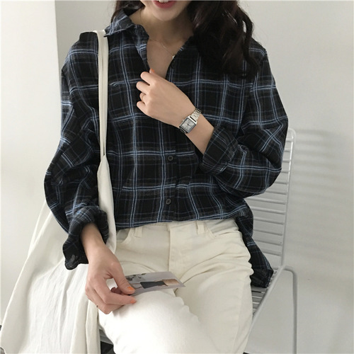 Feminine Check Shirt _2 Color ❤ ⃛ On-going Moment 