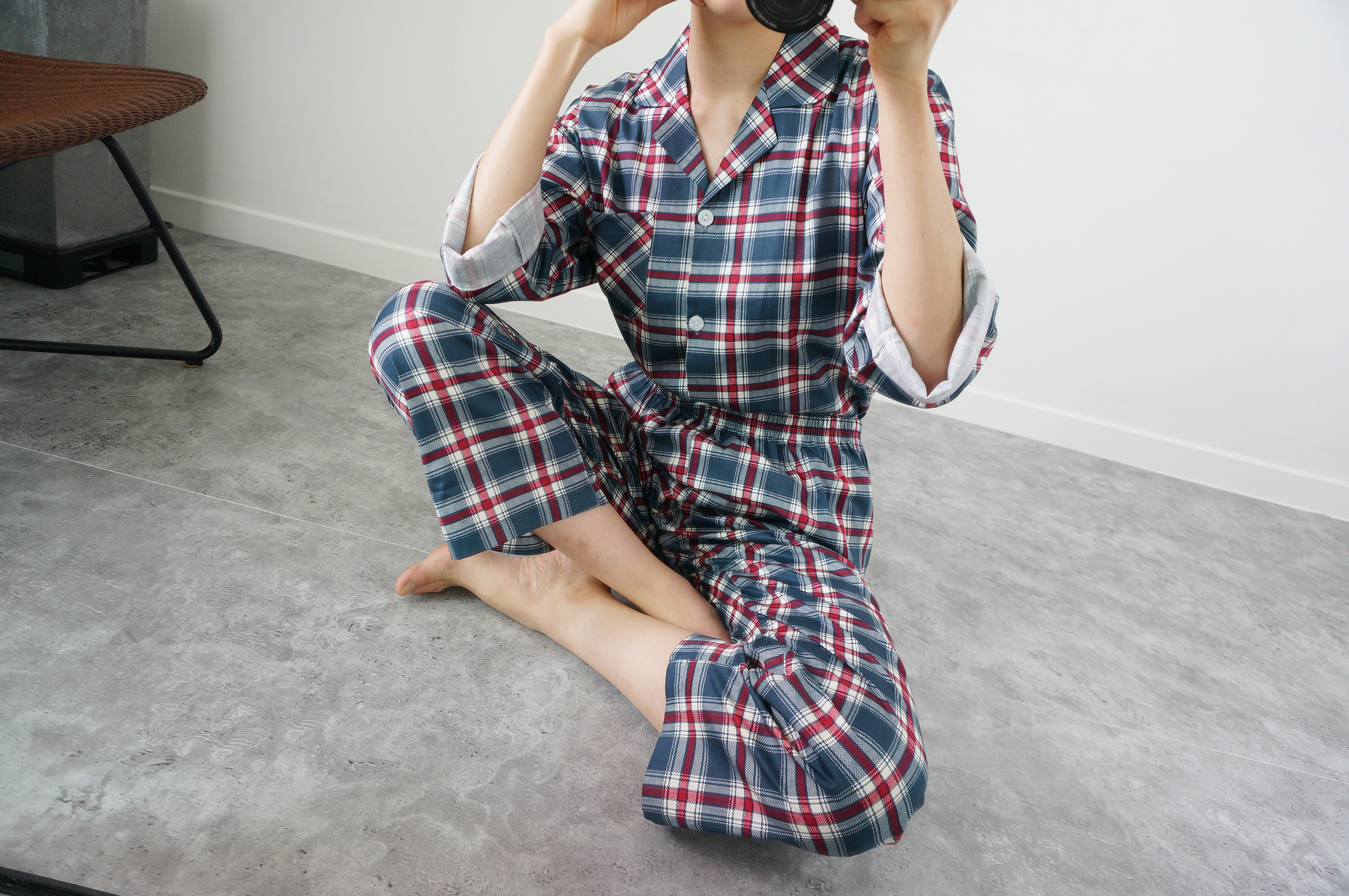 New Luxurious Couple Long Sleeved Check Pajamas Pa