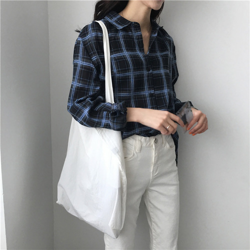 Feminine Check Shirt _2 Color ❤ ⃛ On-going Moment 