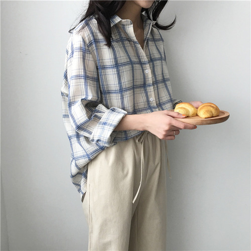Feminine Check Shirt _2 Color ❤ ⃛ On-going Moment 
