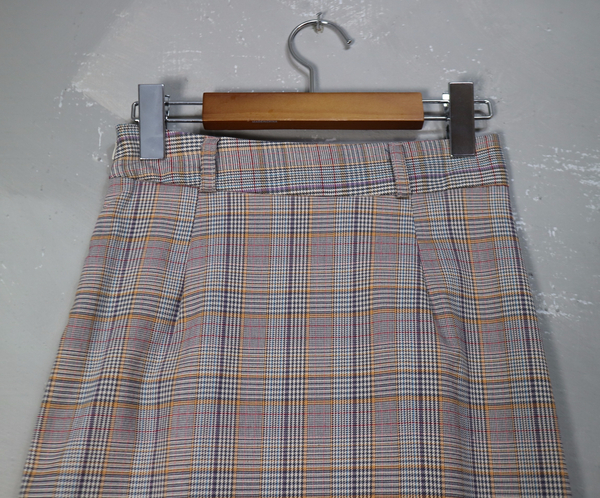 H line snap check long skirt twill Banhai wa h ski