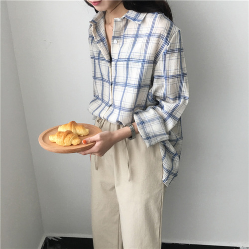 Feminine Check Shirt _2 Color ❤ ⃛ On-going Moment 
