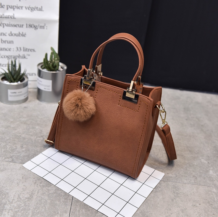 New Fur Decoration Cross Mini Handbag Women Bags W