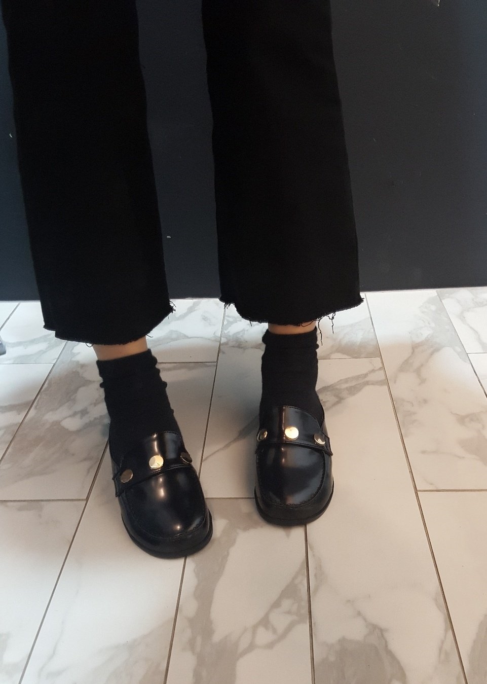 New Miyamiyu Round Nose Black Blouse Black Romanti