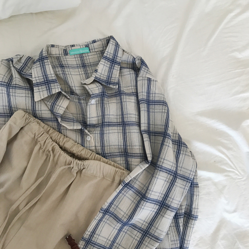 Feminine Check Shirt _2 Color ❤ ⃛ On-going Moment 