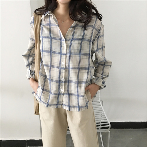 Feminine Check Shirt _2 Color ❤ ⃛ On-going Moment 