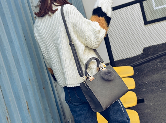 New Fur Decoration Cross Mini Handbag Women Bags W