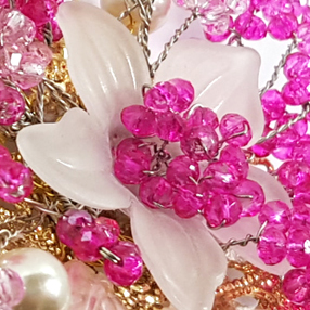 New Fine pink pink flower pearl hairpin hair ornam